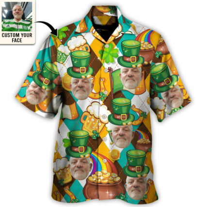 St Patrick's Day This Is My St Patrick's Day Shirt Funny Custom Photo - Hawaiian Shirt - Personalized Photo Gifts for men and women, kids - Owl Ohh