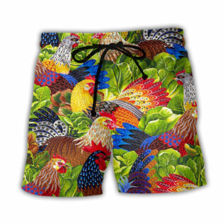 Chicken Family Lover Colorful - Beach Short - Owl Ohh - Owl Ohh