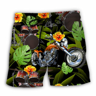 Drum Motorcycles I Like Motorcycles And Drums - Beach Short - Owl Ohh - Owl Ohh