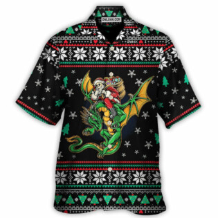 Christmas Santa Claus With Dragon - Hawaiian Shirt - Owl Ohh for men and women, kids - Owl Ohh