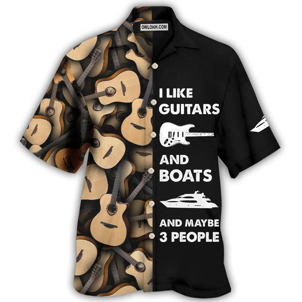 Guitar And Boat I Like - Hawaiian Shirt - Owl Ohh - Owl Ohh