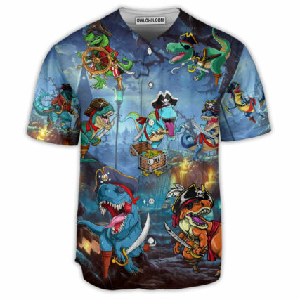 Halloween Pirate Dinosaur Scary - Baseball Jersey - Owl Ohh