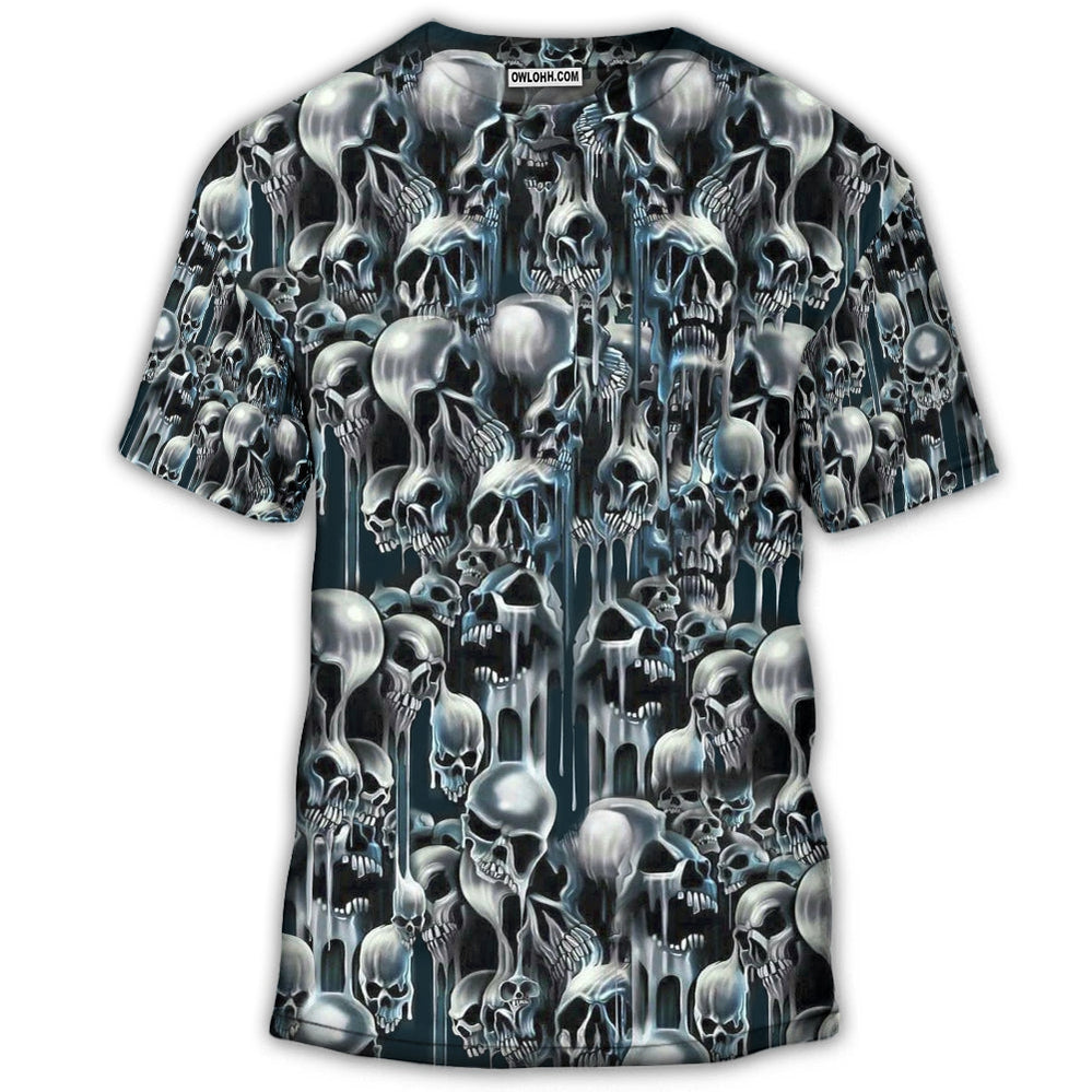 Skull It's Hot in Here - Round Neck T-shirt - Owl Ohh - Owl Ohh