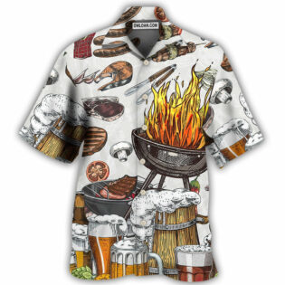 BBQ Grill And Drink Beer - Hawaiian Shirt - Owl Ohh - Owl Ohh