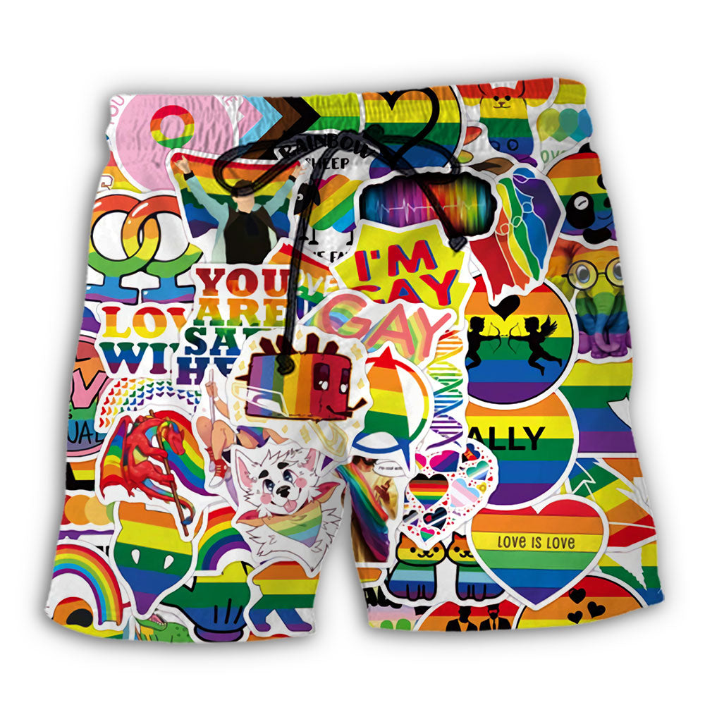 LGBT Rainbow I'm Gay - Beach Short - Owl Ohh - Owl Ohh