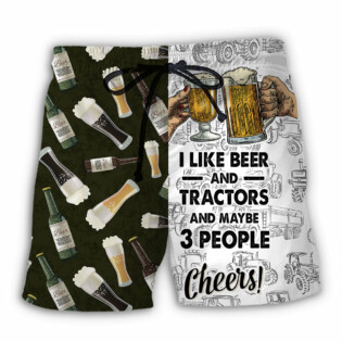 Beer I Like Beer And Trators And Maybe 3 People - Beach Short - Owl Ohh - Owl Ohh