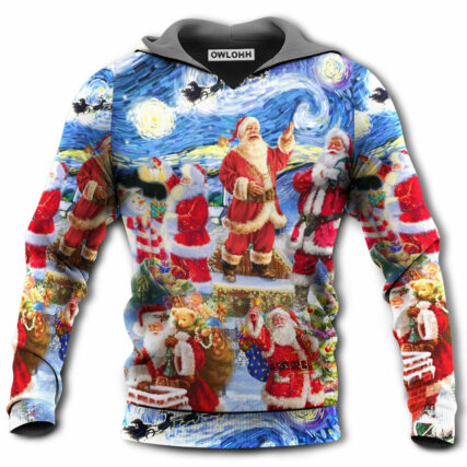 Christmas Santa Snow Night Merry Xmas - Hoodie - Owl Ohh - Owl Ohh