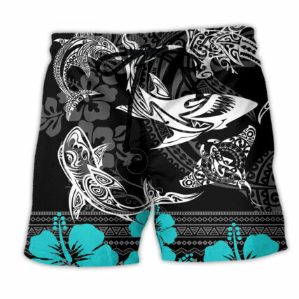 Shark Love Life Tropical Pattern - Beach Short - Owl Ohh - Owl Ohh