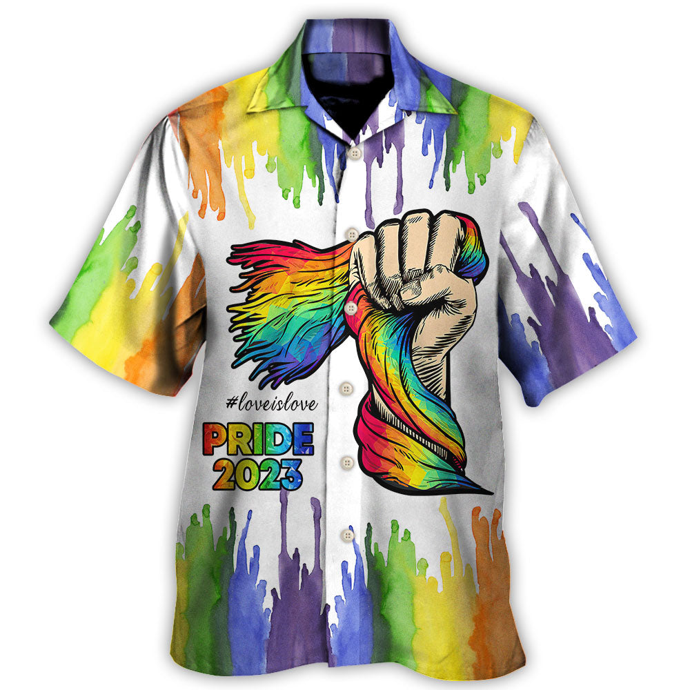 LGBT Pride Love Is Love 2023 - Hawaiian Shirt - Owl Ohh for men and women, kids - Owl Ohh