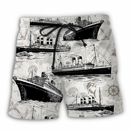 Cruising Retro And Sea Map - Beach Short - Owl Ohh - Owl Ohh