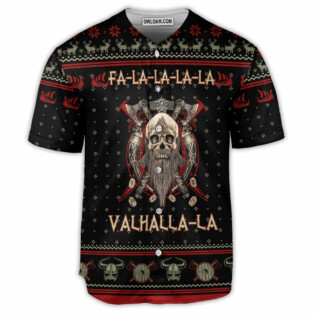 Viking Valhalla Black And Red Fa La La - Baseball Jersey - Owl Ohh - Owl Ohh