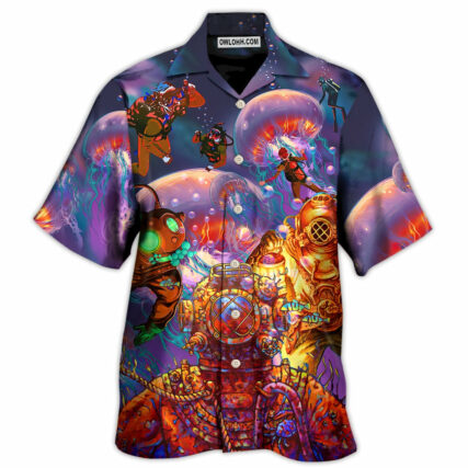 Diving With Big Jellyfishes In Fantasy Under Sea - Hawaiian Shirt - Owl Ohh - Owl Ohh