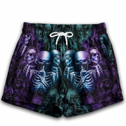 Skull Neither Hear Nor See - Women's Casual Short - Owl Ohh - Owl Ohh