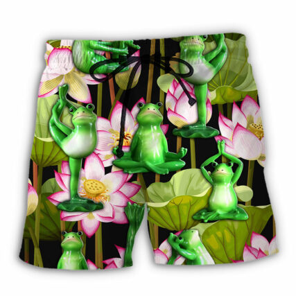 Yoga Frog And Lotus Tropical - Beach Short - Owl Ohh - Owl Ohh