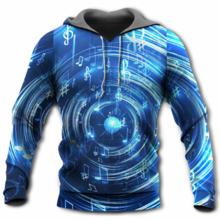 Music Neon Circle Music Notes - Hoodie - Owl Ohh - Owl Ohh