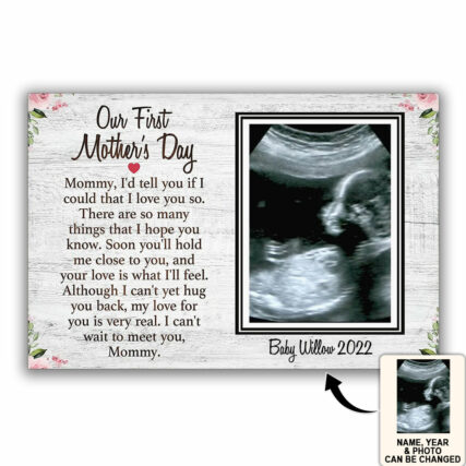 Mother's Day Our First Mother's Day Custom Photo Personalized - Horizontal Poster - Personalized Photo Gifts - Owl Ohh