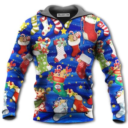 Socks Christmas Tree Merry Xmas Seasons Of Joy - Hoodie - Owl Ohh - Owl Ohh