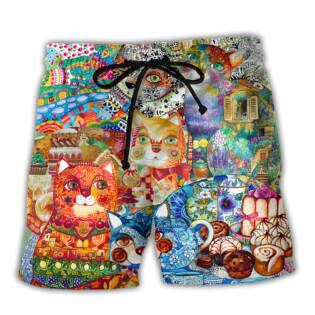 Cat All You Need Is Love And A Cat - Beach Short - Owl Ohh - Owl Ohh