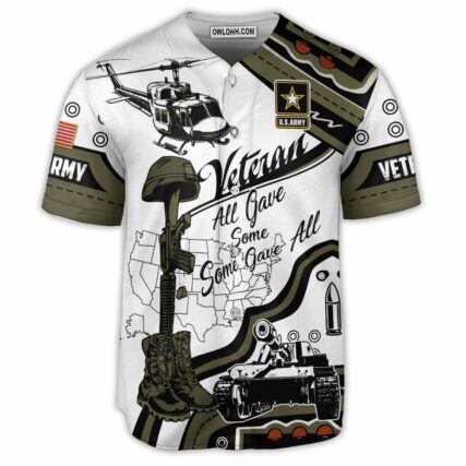 Veteran Us Army Some Gave All With Blue Style - Baseball Jersey - Owl Ohh - Owl Ohh