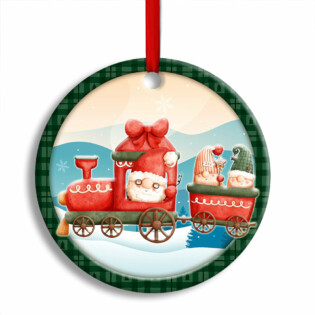 Christmas Santa Is Coming Xmas Lover Custom Photo Personalized - Circle Ornament - Owl Ohh - Owl Ohh