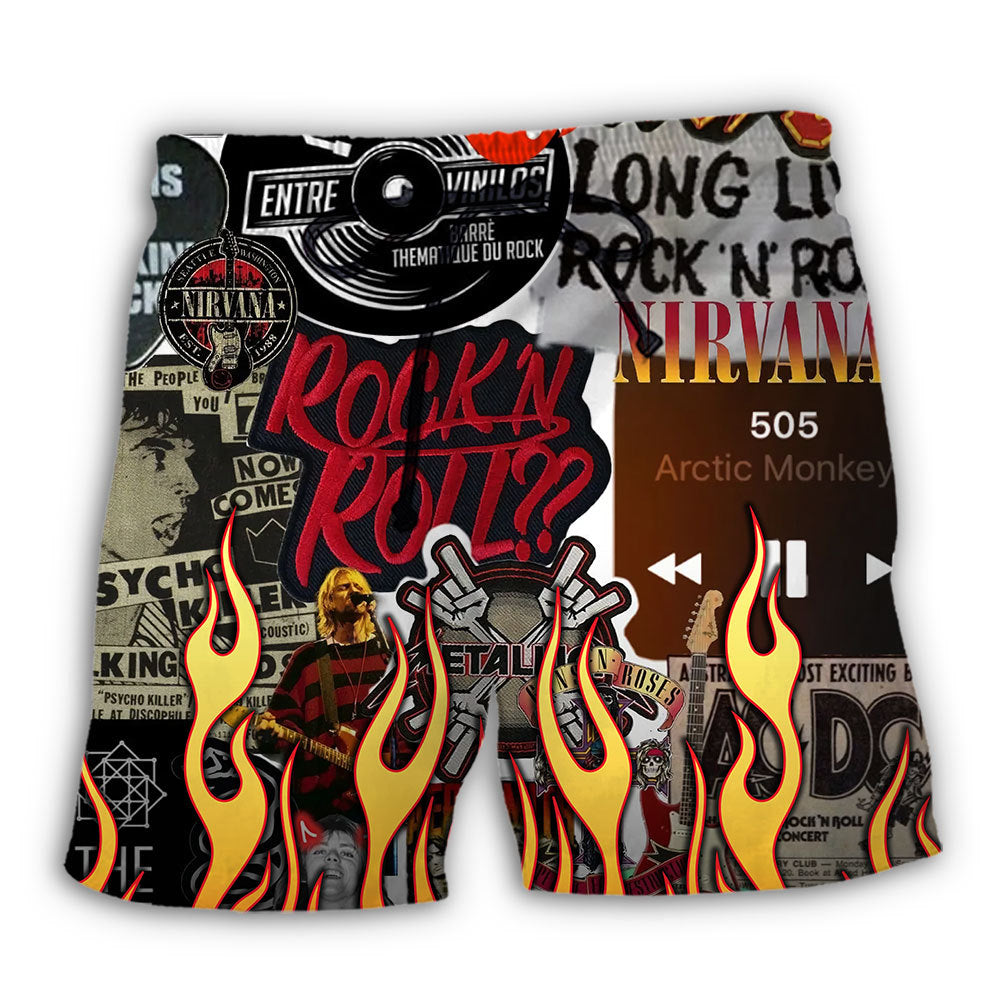 Music Rock Music Red Flame Chill - Beach Short - Owl Ohh - Owl Ohh
