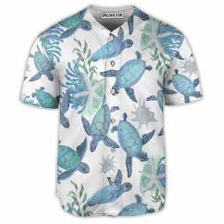Turtle Blue Basic Style - Baseball Jersey - Owl Ohh - Owl Ohh