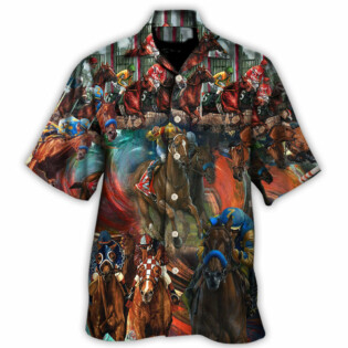 Horse Racing Colorful - Hawaiian Shirt - Owl Ohh - Owl Ohh