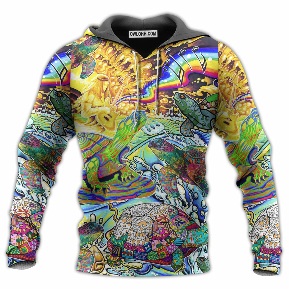 Hippie Turtle Colorful Art Peace - Hoodie - Owl Ohh - Owl Ohh