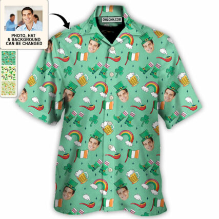 St Patrick's Day Love The Day Went Custom Photo - Hawaiian Shirt - Personalized Photo Gifts for men and women, kids - Owl Ohh