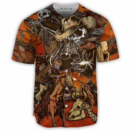 Cowboy Skull Cowboy Skull War - Baseball Jersey - Owl Ohh - Owl Ohh