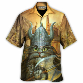 Viking Cat Hagar The Hairy Came To Purr And Pillage - Hawaiian Shirt - Owl Ohh - Owl Ohh