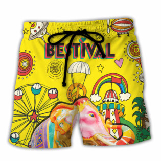 Music Bestival In My Heart Amazing Festival Colorful Style - Beach Short - Owl Ohh - Owl Ohh