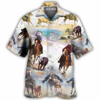 Horse Team Roping Is Importanter - Hawaiian Shirt - Owl Ohh - Owl Ohh