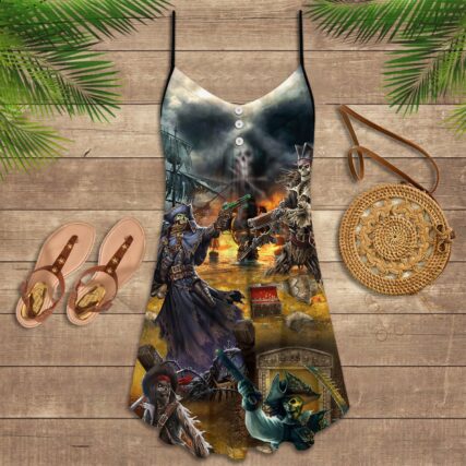Skull Pirate Hunting Treasure Night - Summer Dress - Owl Ohh - Owl Ohh