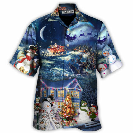 Christmas Santa Claus Family In Love Light Art Style - Hawaiian Shirt - Owl Ohh - Owl Ohh