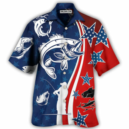 Fishing Independence Day Star America - Hawaiian Shirt - Owl Ohh - Owl Ohh