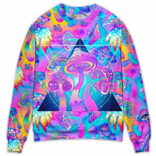 Mushroom Psychedelic Tapestry Mushroom Trippy Hippie Magical Eye - Sweater - Ugly Christmas Sweaters - Owl Ohh - Owl Ohh