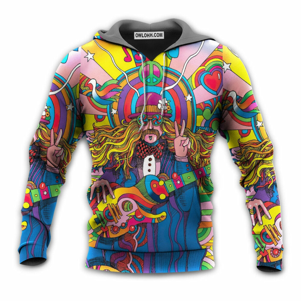 Hippie Rock Music Colorful - Hoodie - Owl Ohh - Owl Ohh