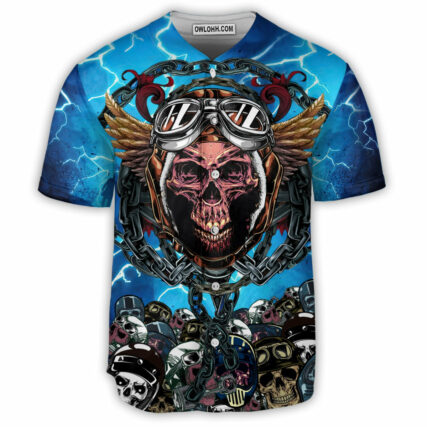 Skull And Helmet Style - Baseball Jersey - Owl Ohh - Owl Ohh