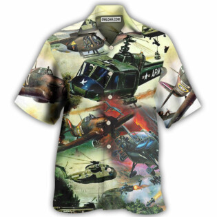 Helicopter Air Battle Combat Military Planes - Hawaiian Shirt - Owl Ohh - Owl Ohh