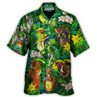 Cocktail And Dragon Tropical Hello Summer - Hawaiian Shirt - Owl Ohh for men and women, kids - Owl Ohh