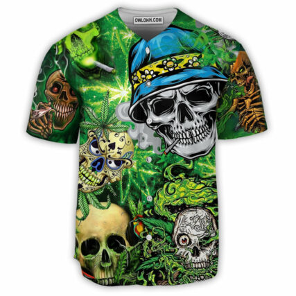 Skull Smile Love Green - Baseball Jersey - Owl Ohh - Owl Ohh