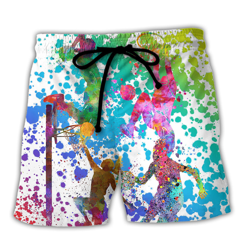 Basketball Colorful Painting - Beach Short - Owl Ohh - Owl Ohh