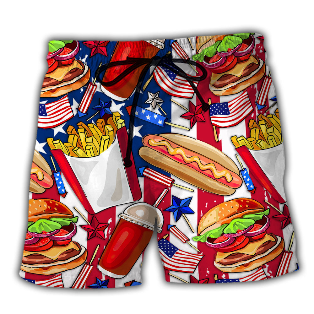 Food Independence Day Star America - Beach Short - Owl Ohh - Owl Ohh