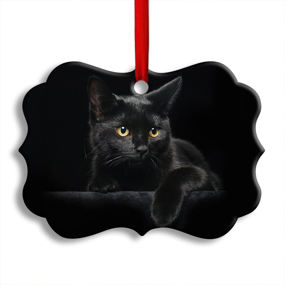 Black Cat Lover Kitty - Horizontal Ornament - Owl Ohh - Owl Ohh
