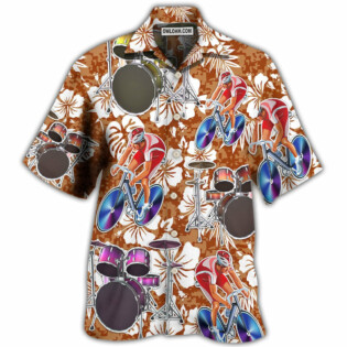 Drum I Like Cycling And Drums - Hawaiian Shirt - Owl Ohh - Owl Ohh