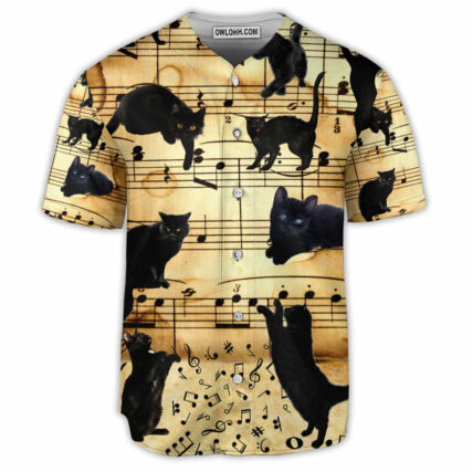 Black Cat In The Dark Scary - Baseball Jersey - Owl Ohh - Owl Ohh