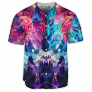 Wolf Colorful Loves Over Night - Baseball Jersey - Owl Ohh - Owl Ohh