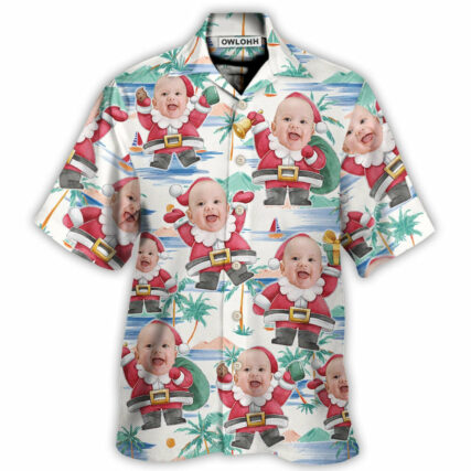 Christmas Santa Summer Beach Custom Photo - Hawaiian Shirt - Owl Ohh - Owl Ohh