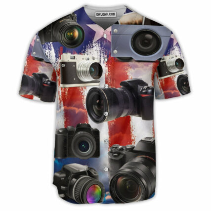 Camera Independence Day Love Photography - Baseball Jersey - Owl Ohh - Owl Ohh